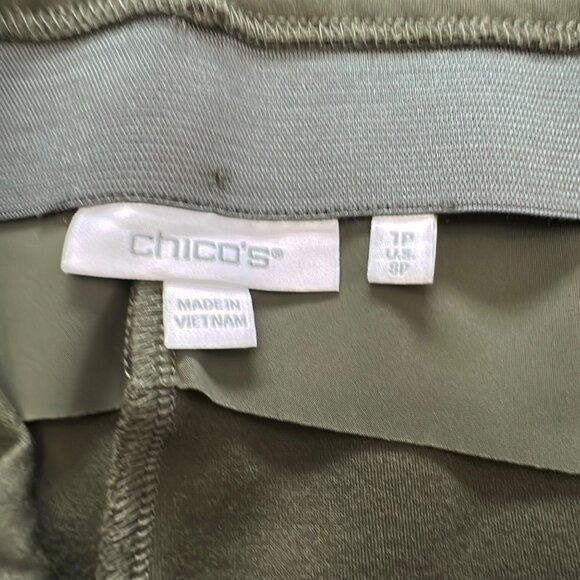 Chico's Pants Size 1 P Petite 8P Medium Olive Green Juliet Slimming Dress Pants - Picture 5 of 12